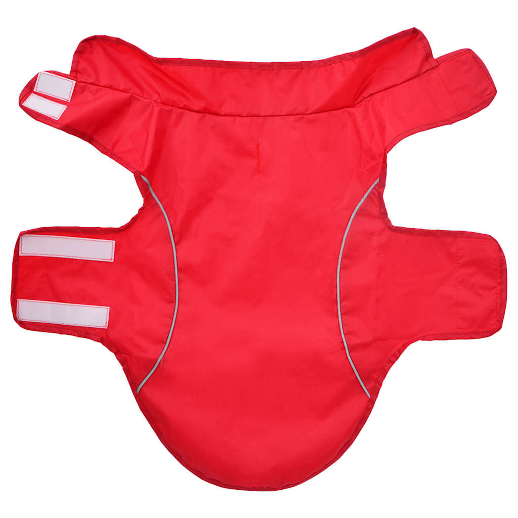 Hondenregenjas met reflecterende strips polyester rood S