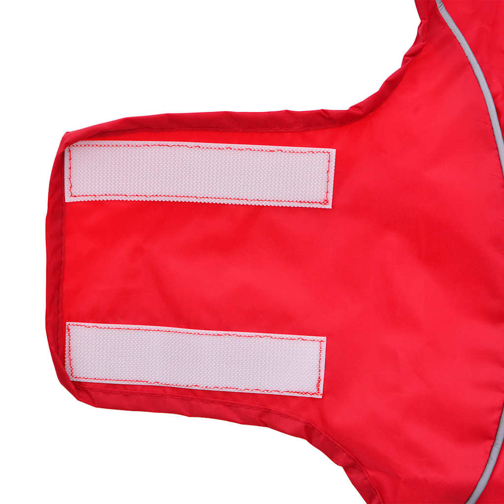 Hondenregenjas met reflecterende strips polyester rood S