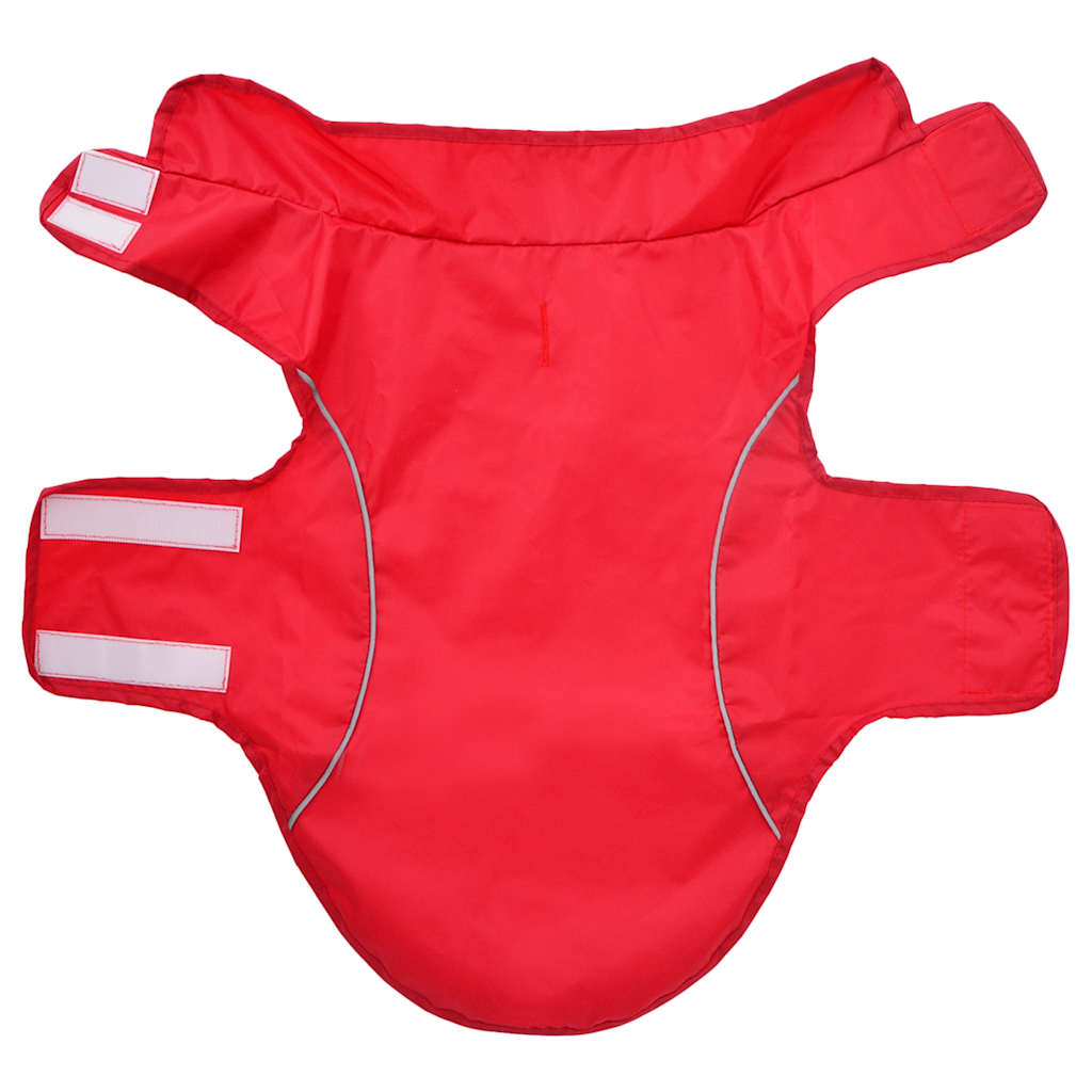 Hondenregenjas met reflecterende strips polyester rood M