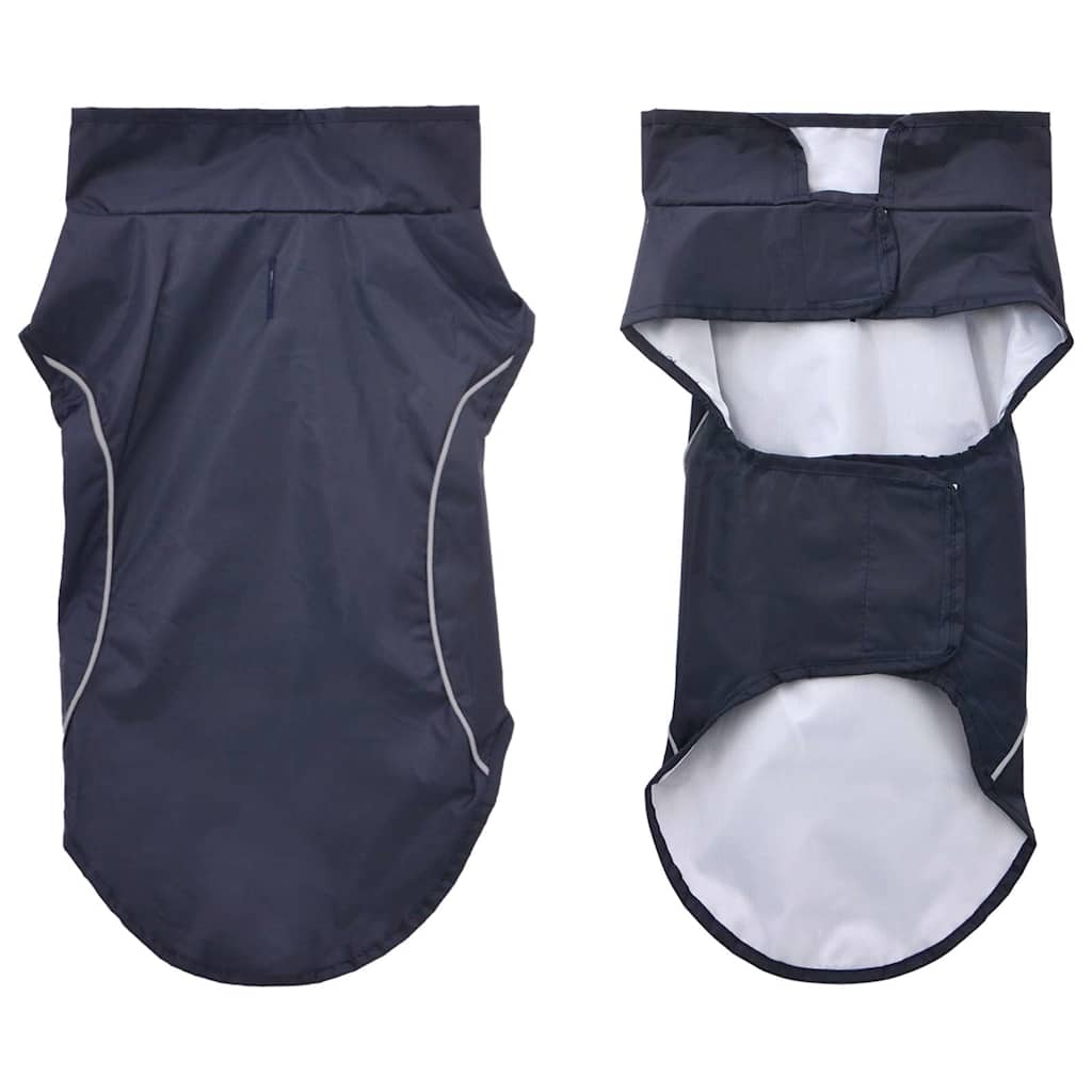 Hondenregenjas met reflecterende strips polyester blauw XXS