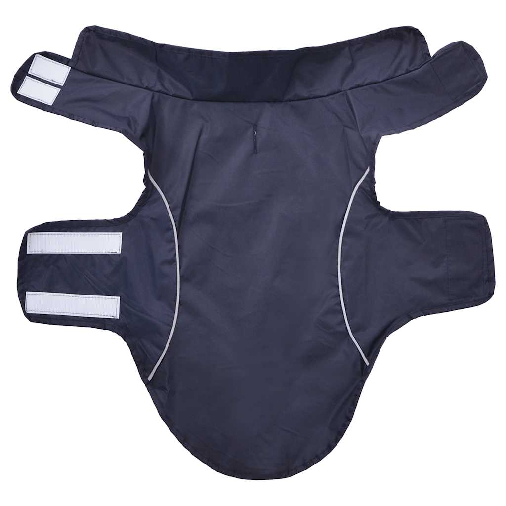 Hondenregenjas met reflecterende strips polyester marineblauw S