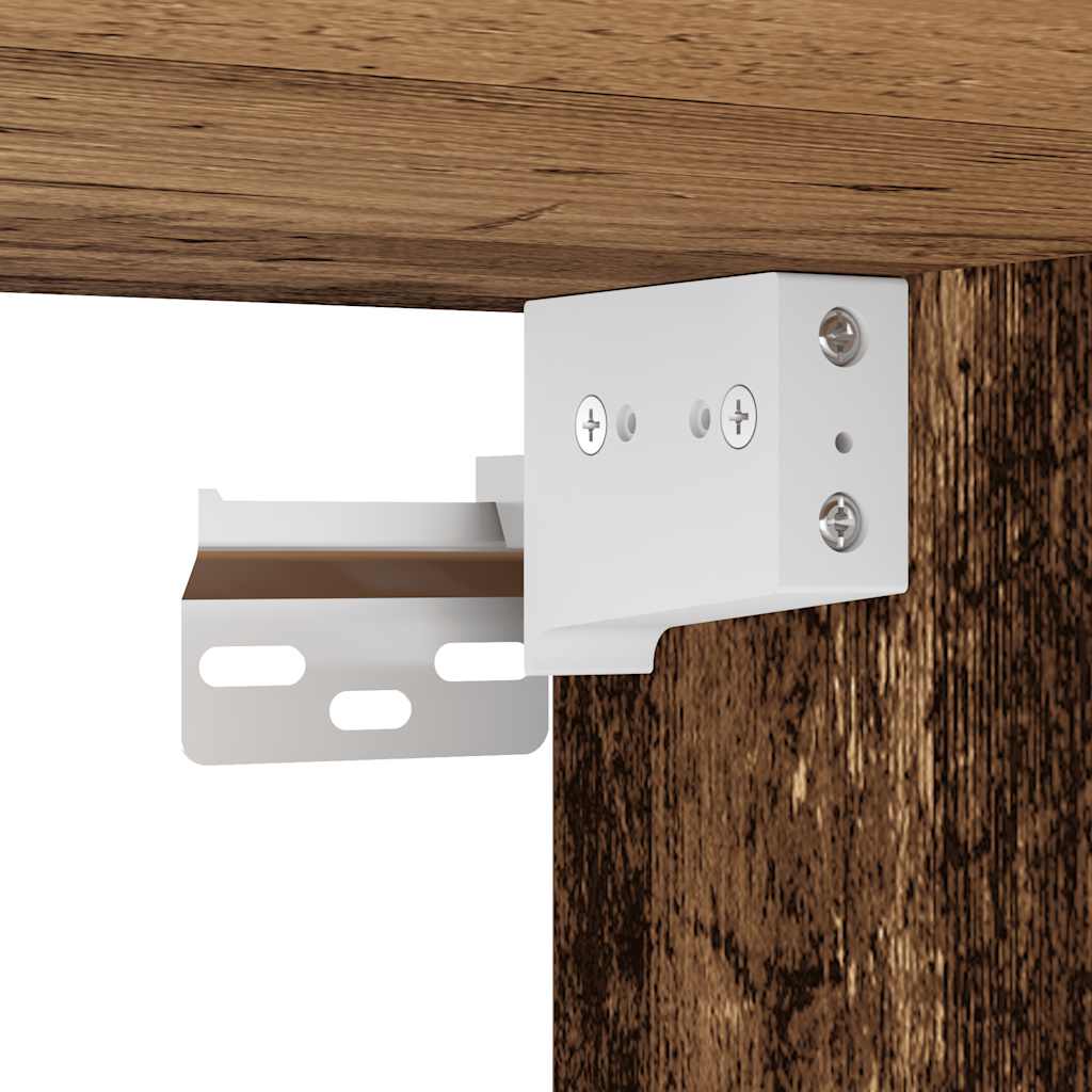 Tv-wandkasten 8 st bewerkt hout oud houtkleurig