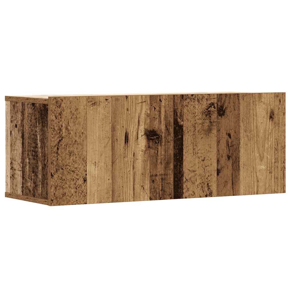 6-delig Tv-meubelset wandmontage bewerkt hout oud houtkleurig