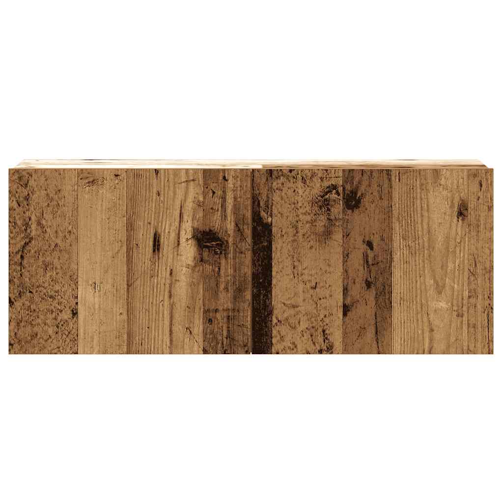6-delig Tv-meubelset wandmontage bewerkt hout oud houtkleurig