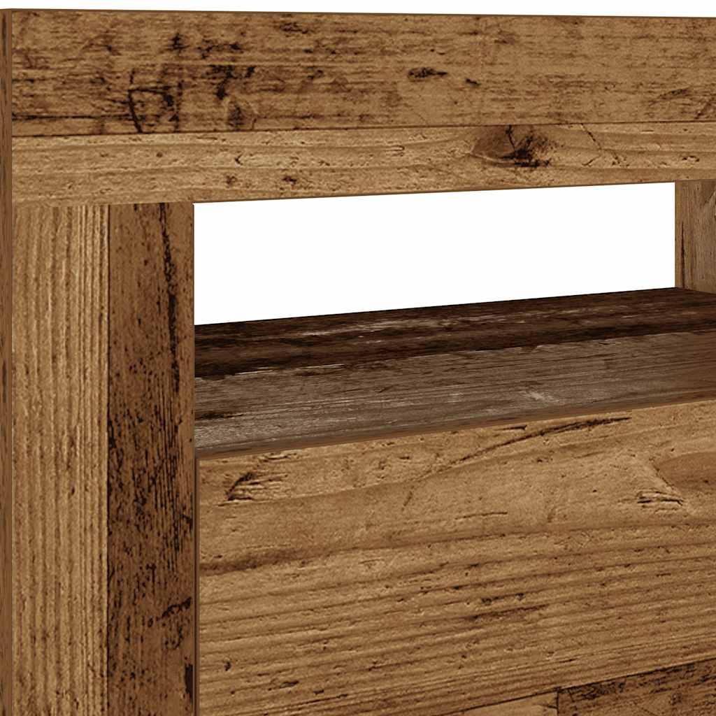 Nachtkastjes 2 st met LED's 60x35x40 cm oud houtkleurig