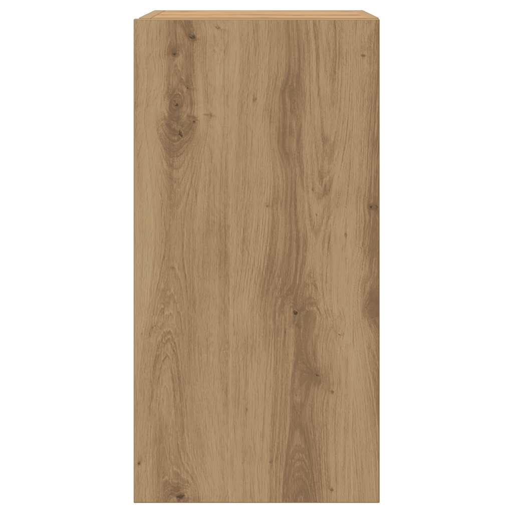 9-delig Tv-meubelset wandmontage bewerkt hout artisanaal eiken