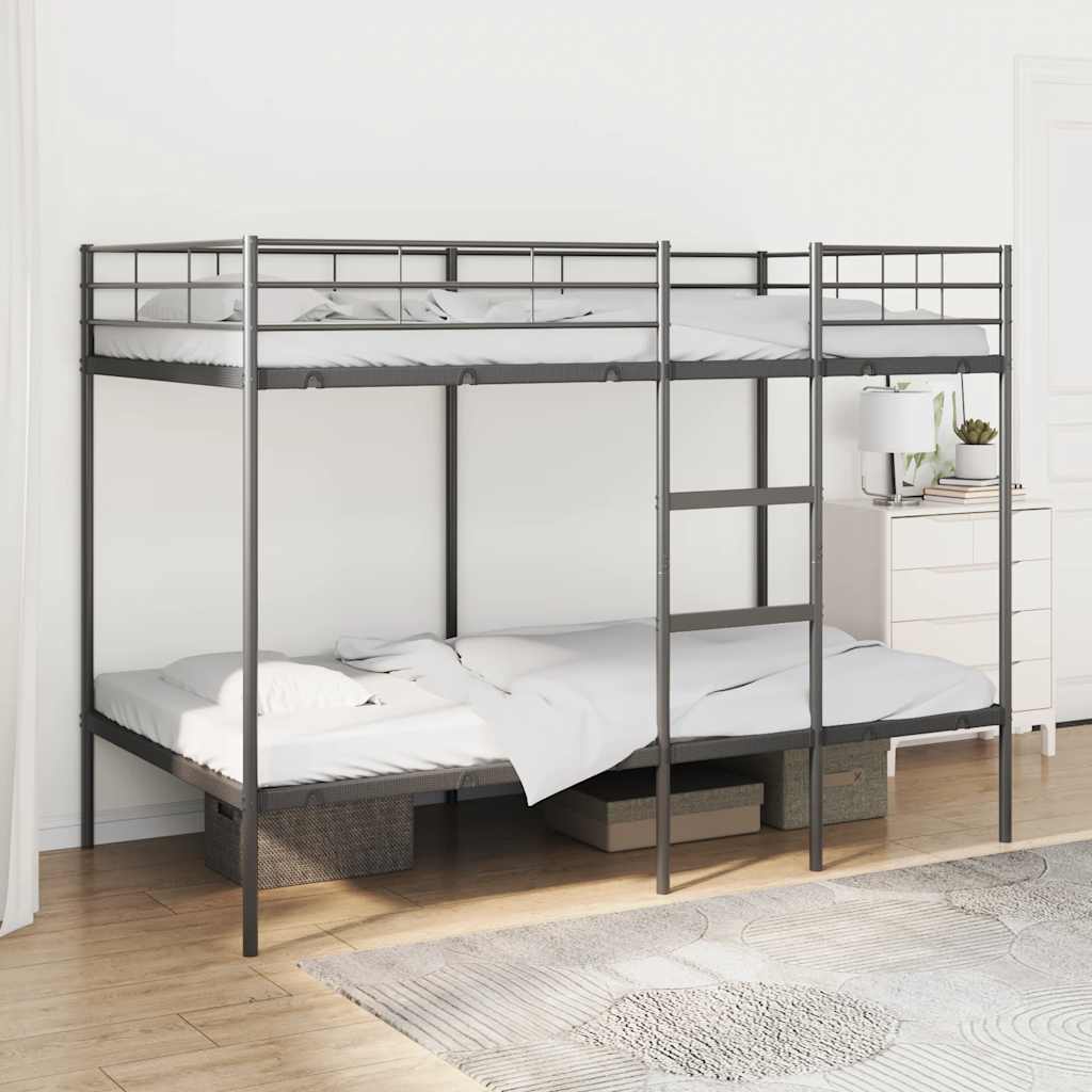 Stapelbed Zonder Matras Staal 100 x 200 cm Zwart