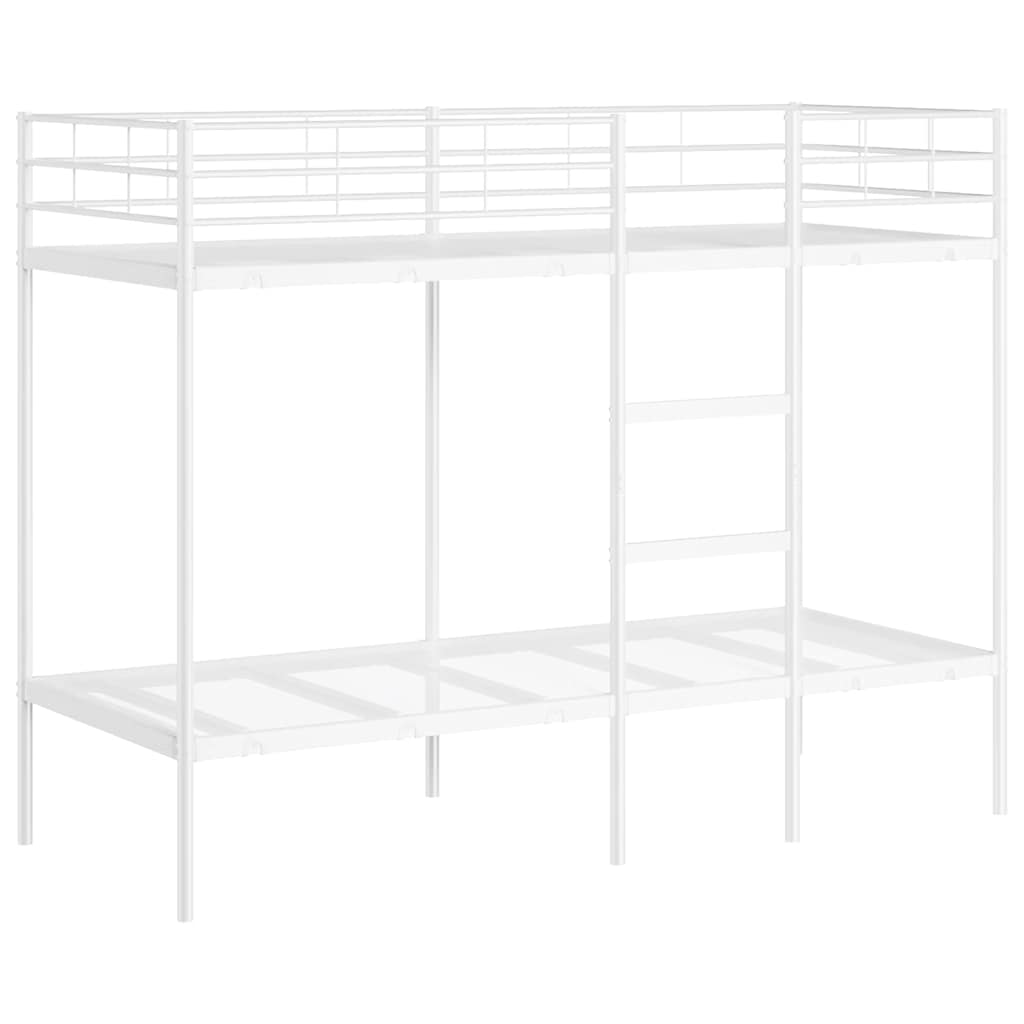 Stapelbed Zonder Matras Staal 75 x 190 cm Wit