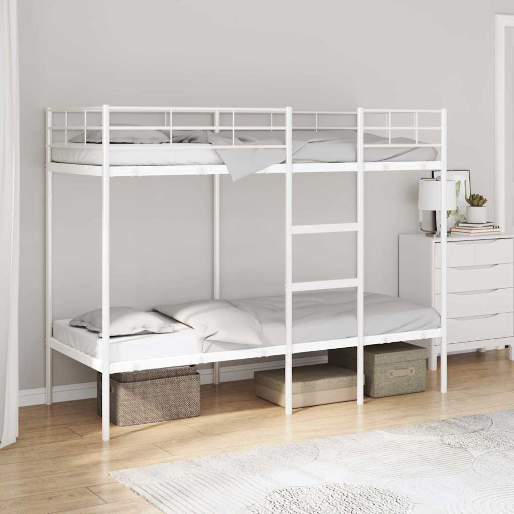 Stapelbed Zonder Matras Staal 75 x 190 cm Wit
