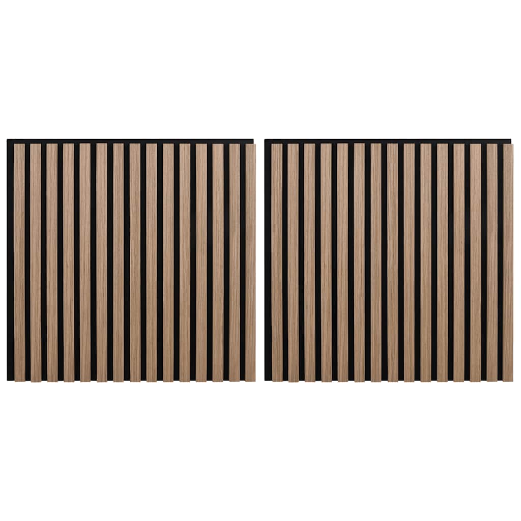 Akoestische wandpanelen 2 st latten 60,5x60 cm eikenfineer