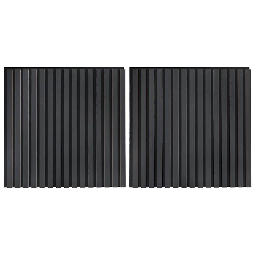 Akoestische Wandpanelen 2 St Latten 60,5X60 Cm Eikenfineer Antraciet