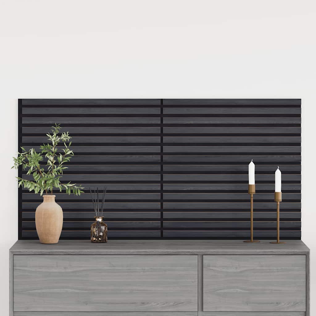 Akoestische Wandpanelen 2 St Latten 60,5X60 Cm Eikenfineer Antraciet