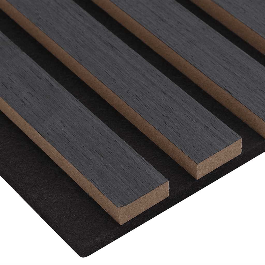 Akoestische Wandpanelen 2 St Latten 60,5X60 Cm Eikenfineer Antraciet