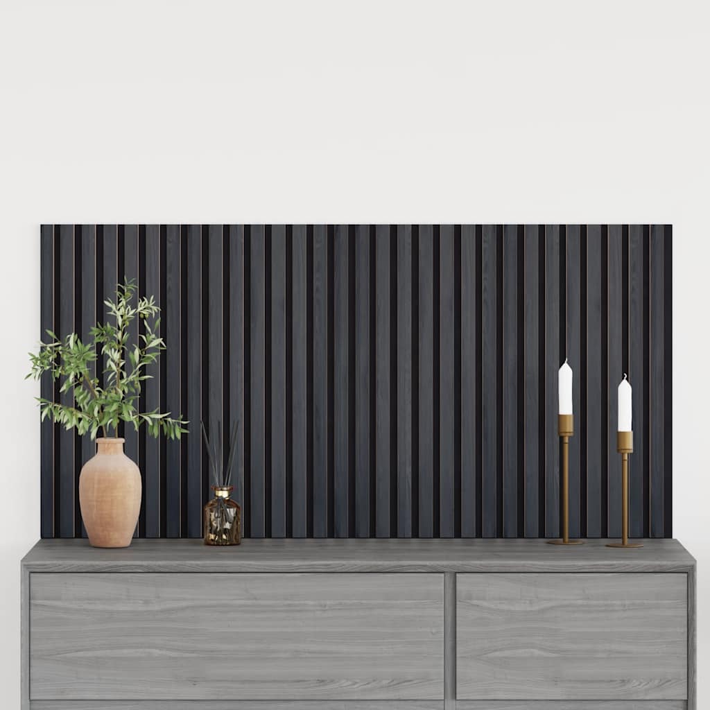 Akoestische Wandpanelen 2 St Latten 60,5X60 Cm Eikenfineer Antraciet