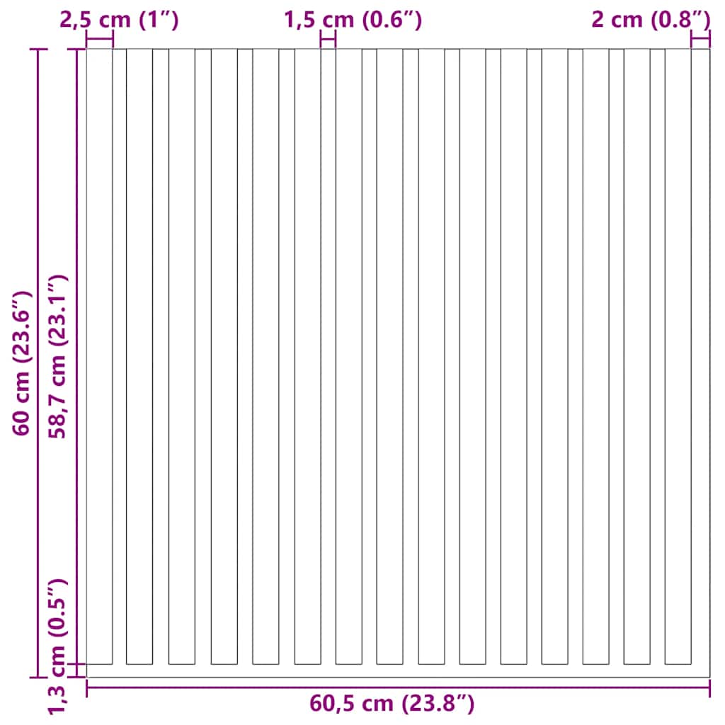 Akoestische Wandpanelen 8 St Latten 60,5X60 Cm Eikenfineer Bruin