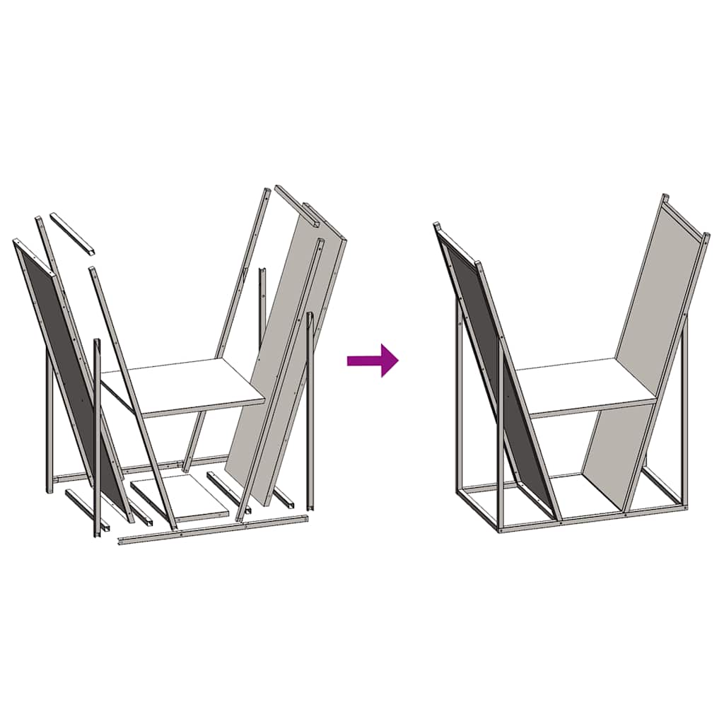 Brandhoutrek 69,5x35x81 cm koudgewalst staal zwart