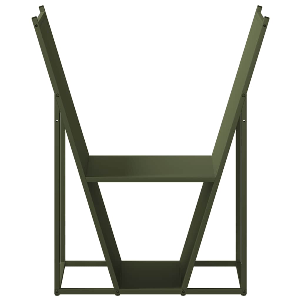 Brandhoutrek 69,5x35x81 cm koudgewalst staal olijfgroen