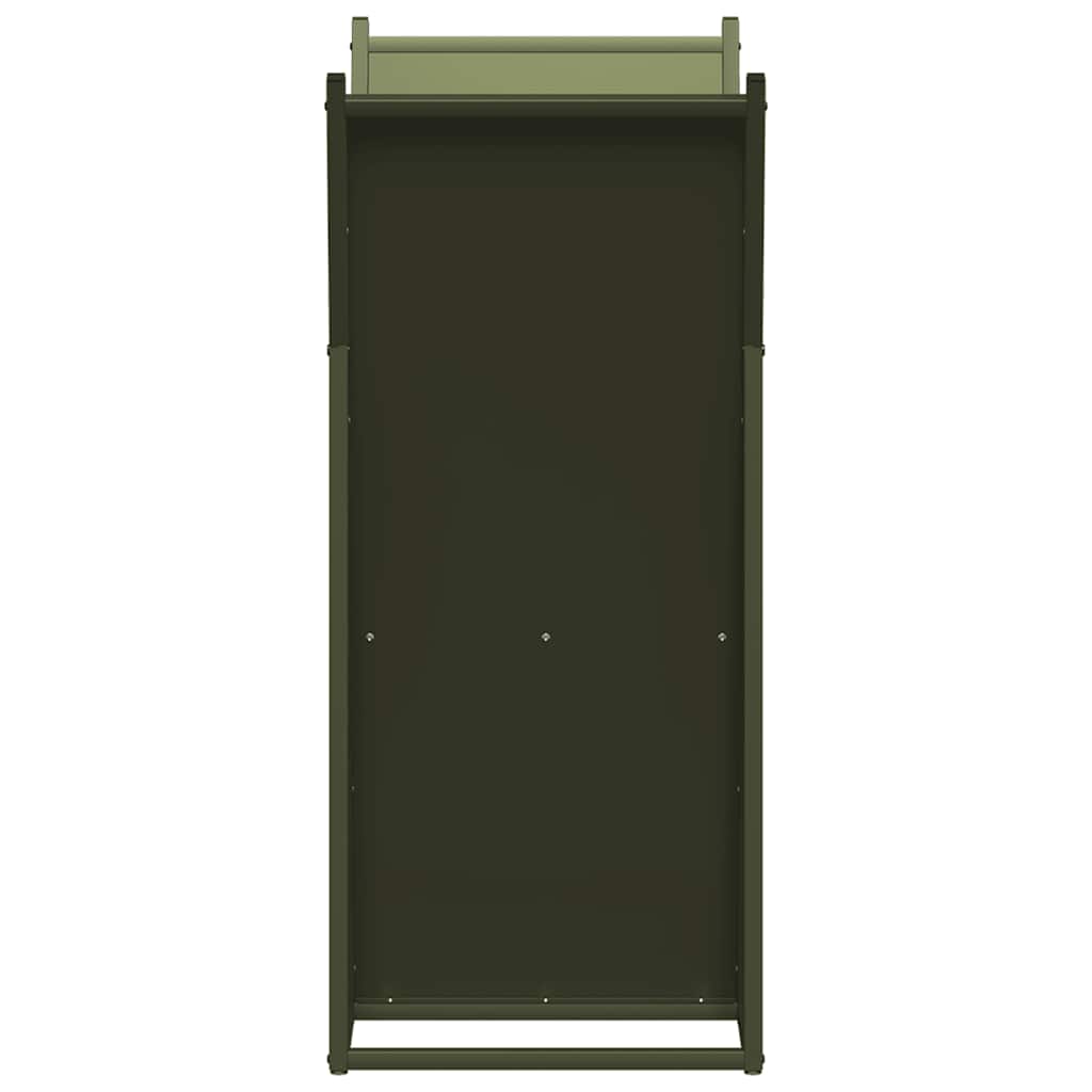 Brandhoutrek 69,5x35x81 cm koudgewalst staal olijfgroen