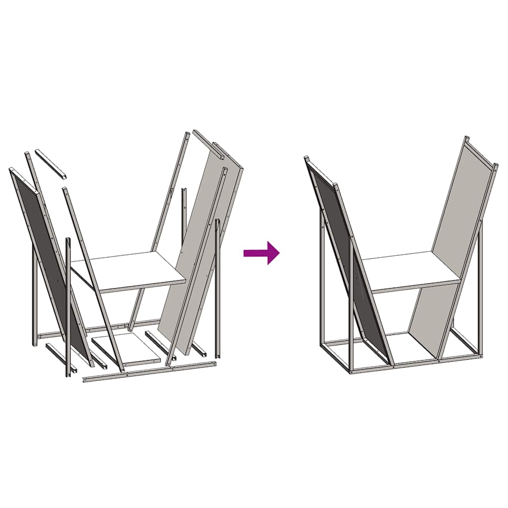 Brandhoutrek 69,5x35x81 cm koudgewalst staal olijfgroen