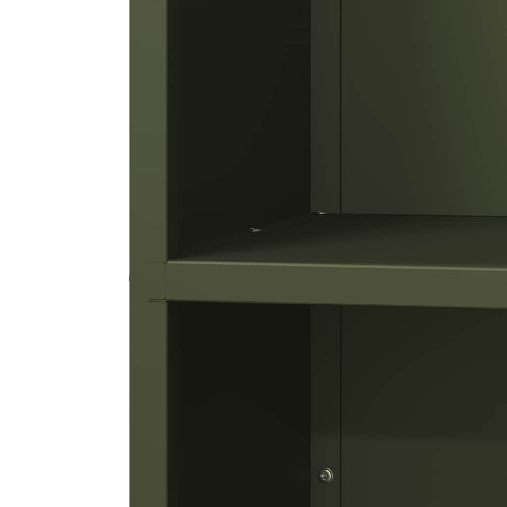 Brandhoutrek 40x30x75 cm koudgewalst staal olijfgroen