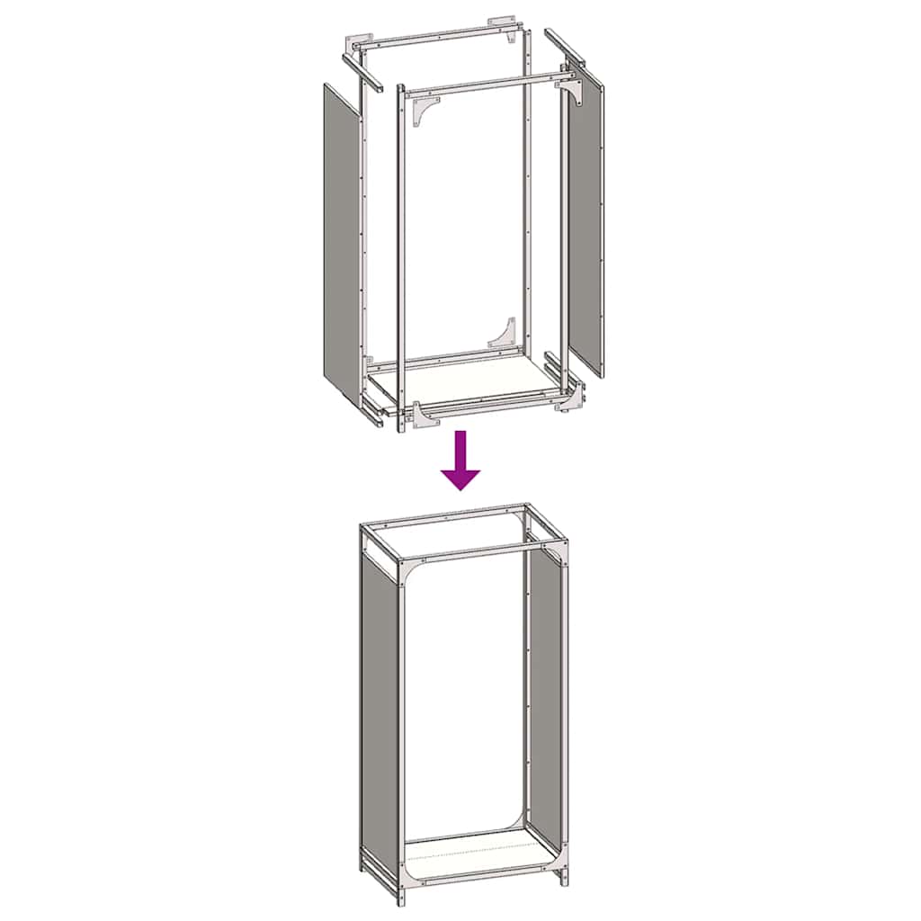 Brandhoutrek 44x28x90 cm koudgewalst staal olijfgroen