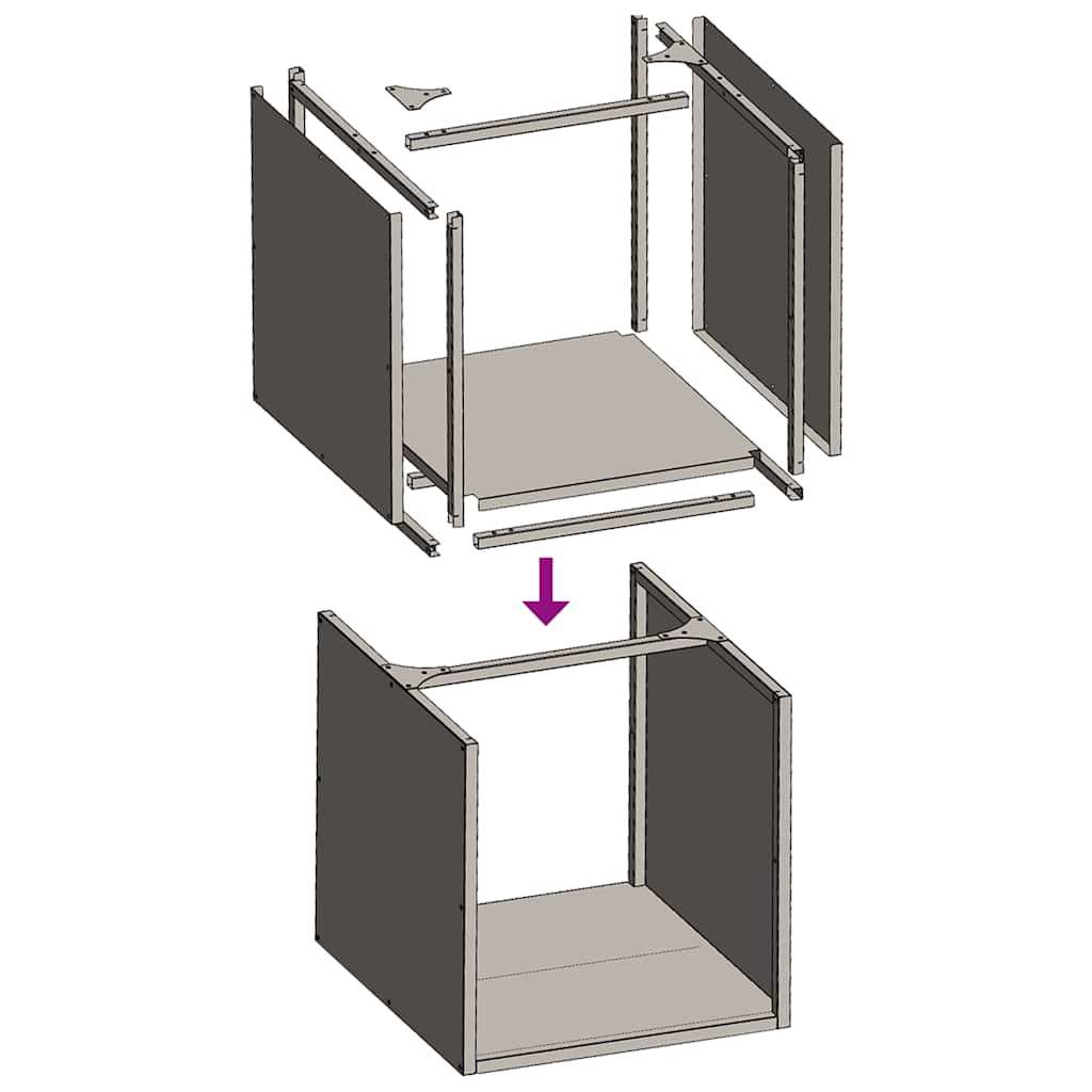 Brandhoutrek 40x40x40 cm koudgewalst staal wit