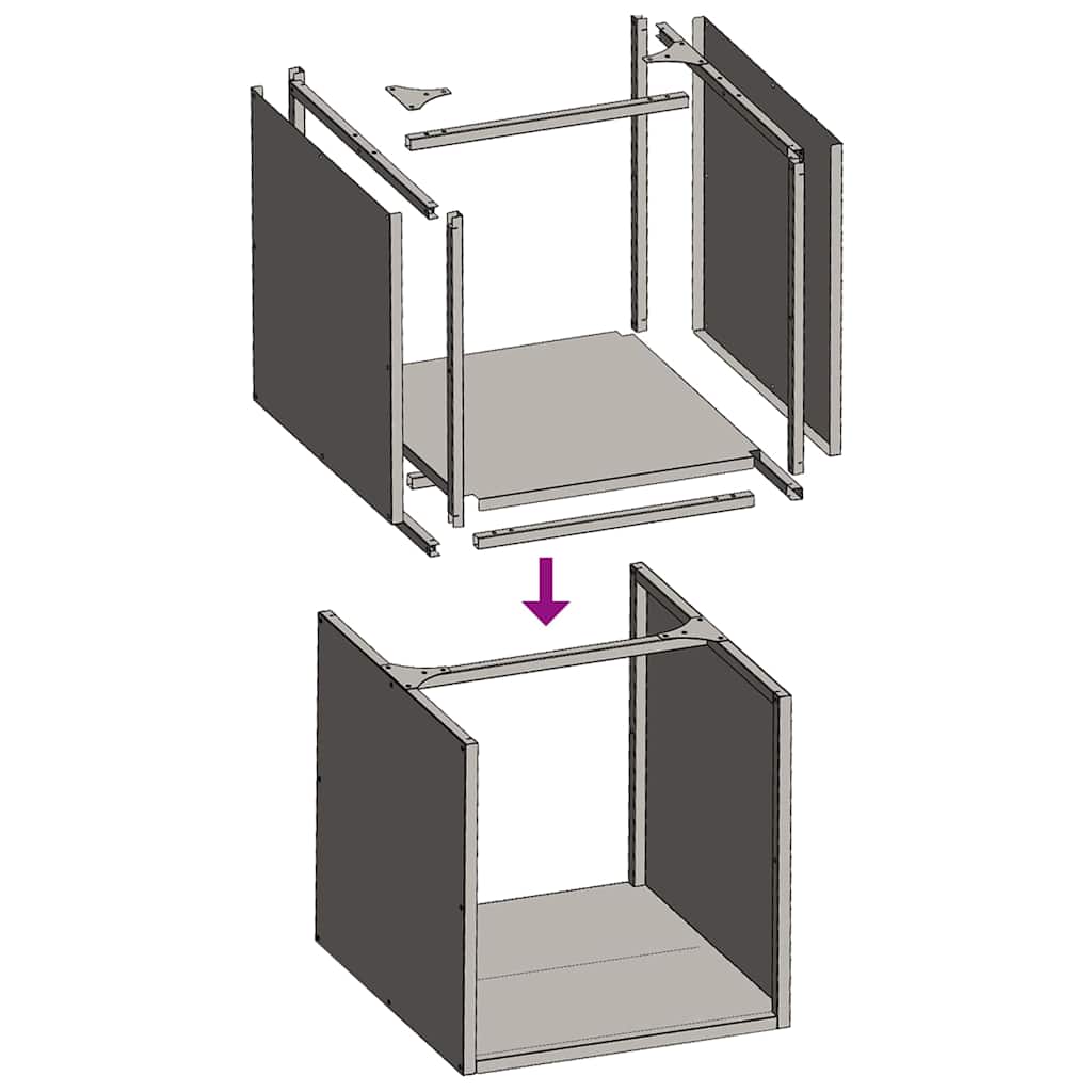 Brandhoutrek 40x40x40 cm koudgewalst staal antracietkleurig