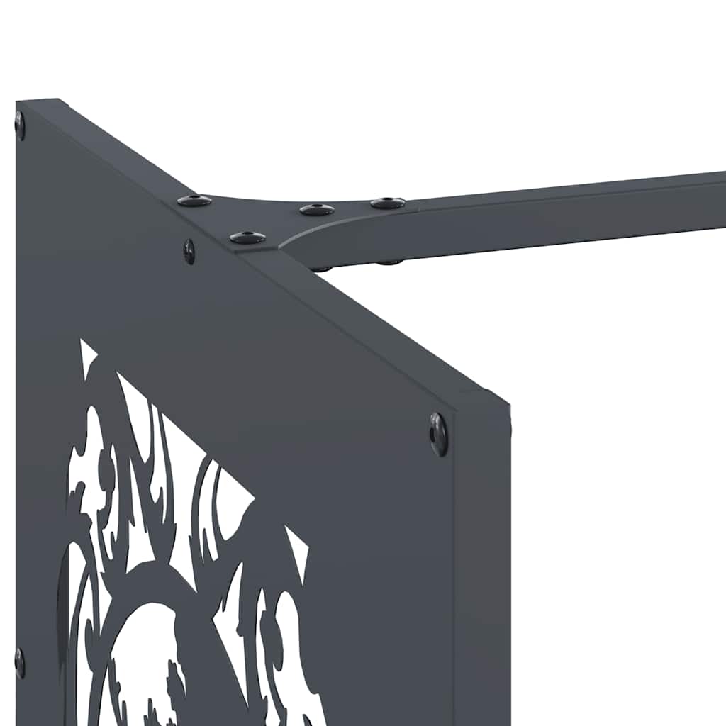 Brandhoutrek 40x40x40 cm koudgewalst staal antracietkleurig