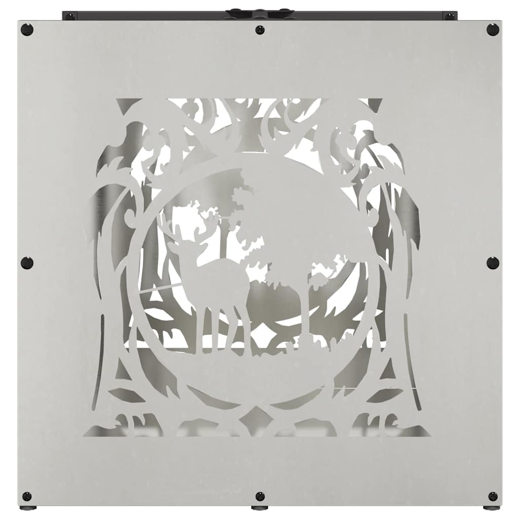 Brandhoutrek 40x40x40 cm roestvrij staal