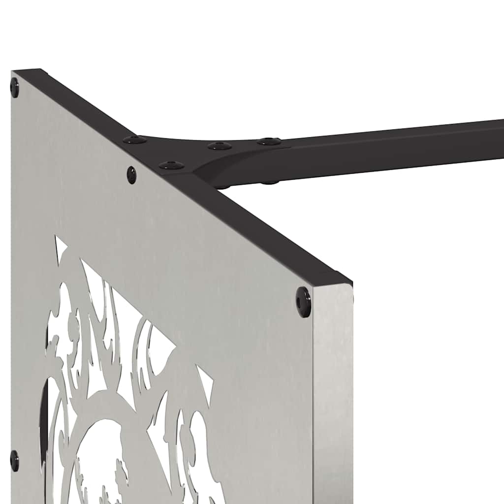 Brandhoutrek 40x40x40 cm roestvrij staal