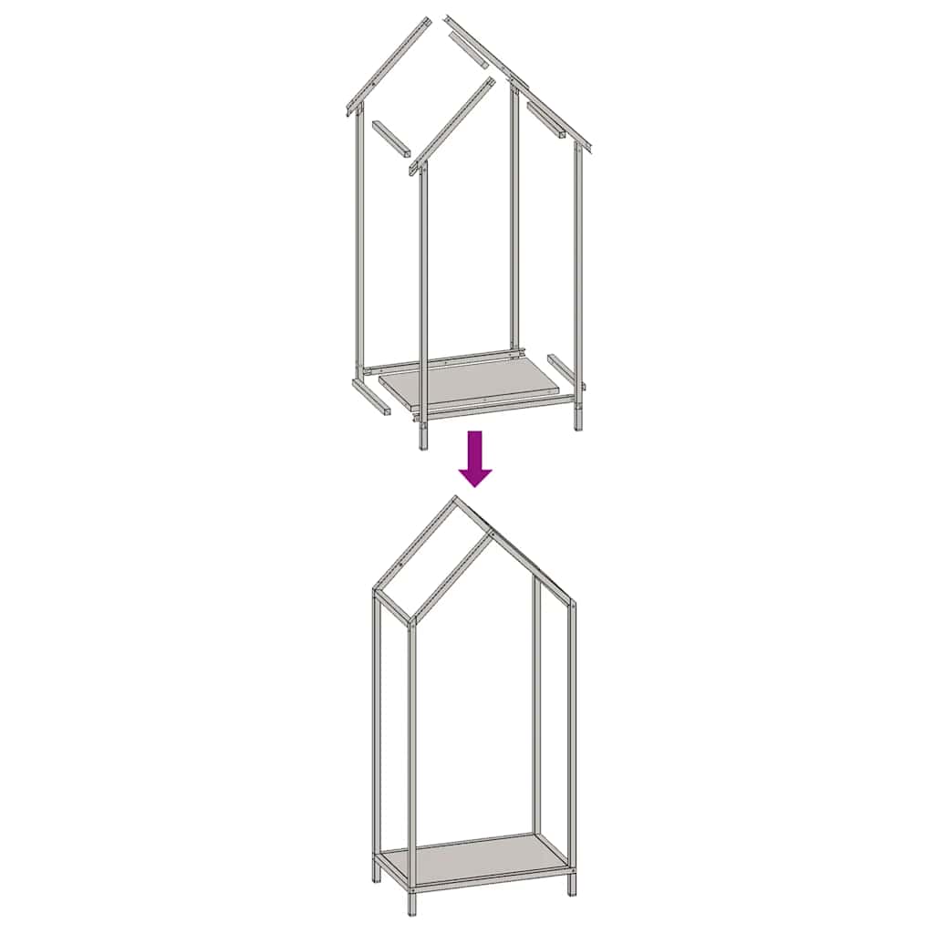 Brandhoutrek 40x25x90 cm koudgewalst staal wit
