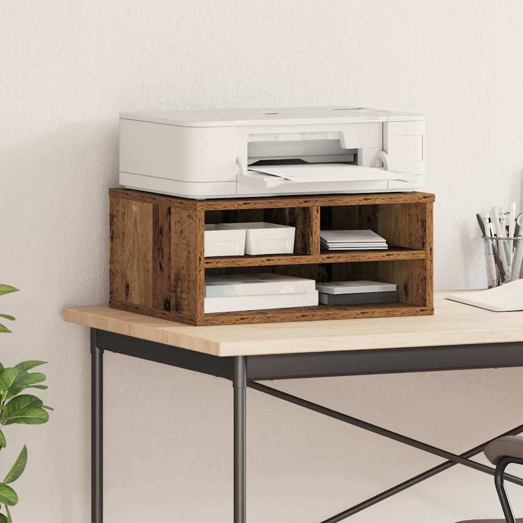 Printerstand met opslag Oud hout 49 x 40 x 22.5 cm Bewerkt hout