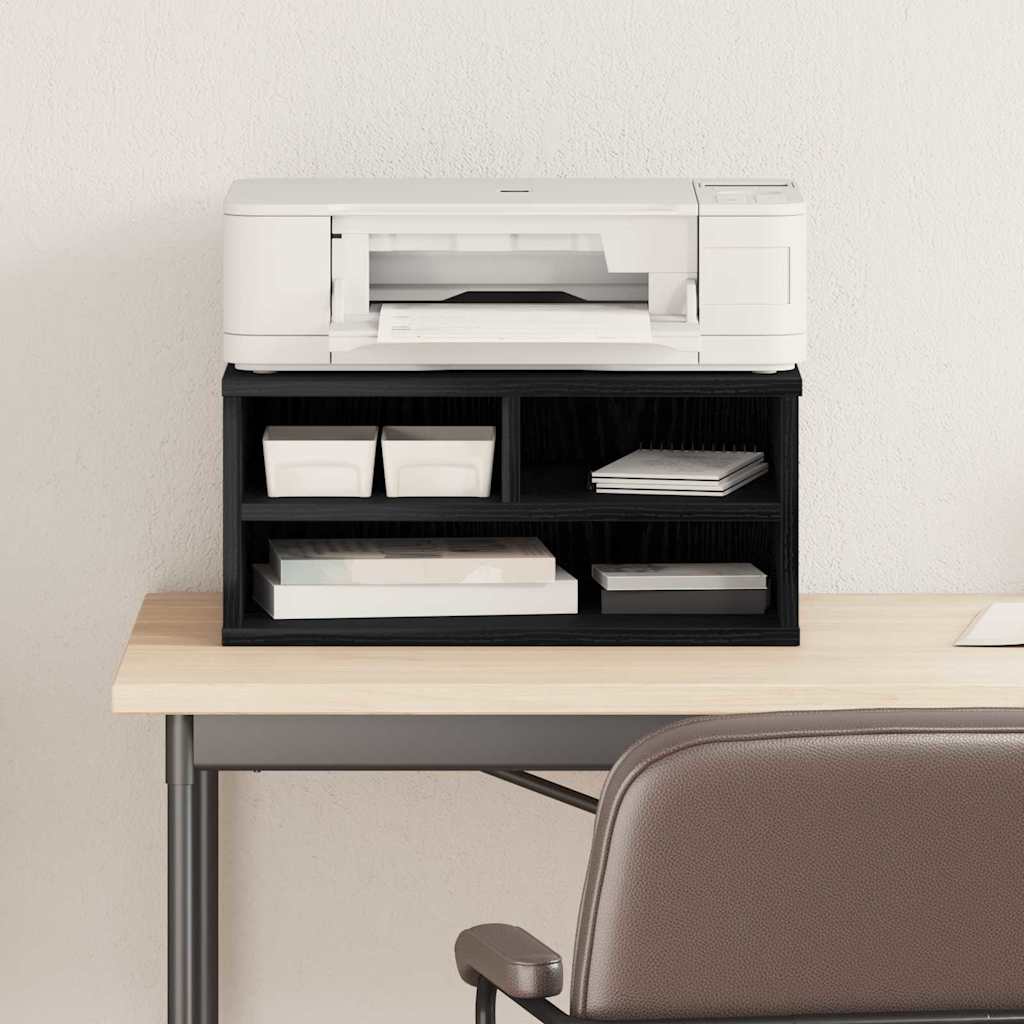 Printerstand Zwart eiken 49 x 40 x 22.5 cm Bewerkt hout