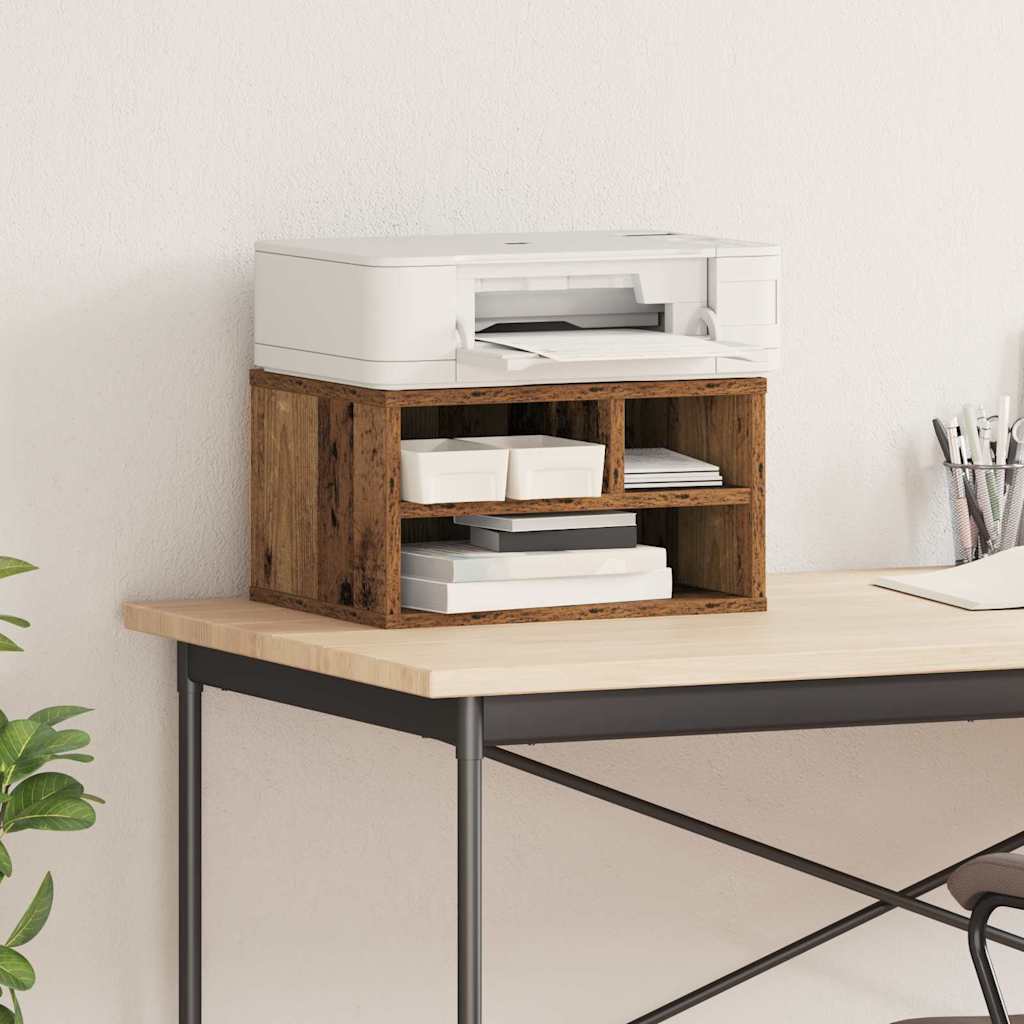Printerstand met opslag Oud hout 40 x 32 x 22.5 cm Bewerkt hout