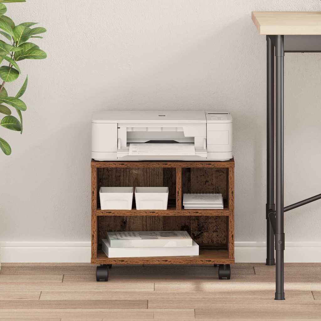 Printerstand met opslag Oud hout 41 x 32 x 33.5 cm Bewerkt hout