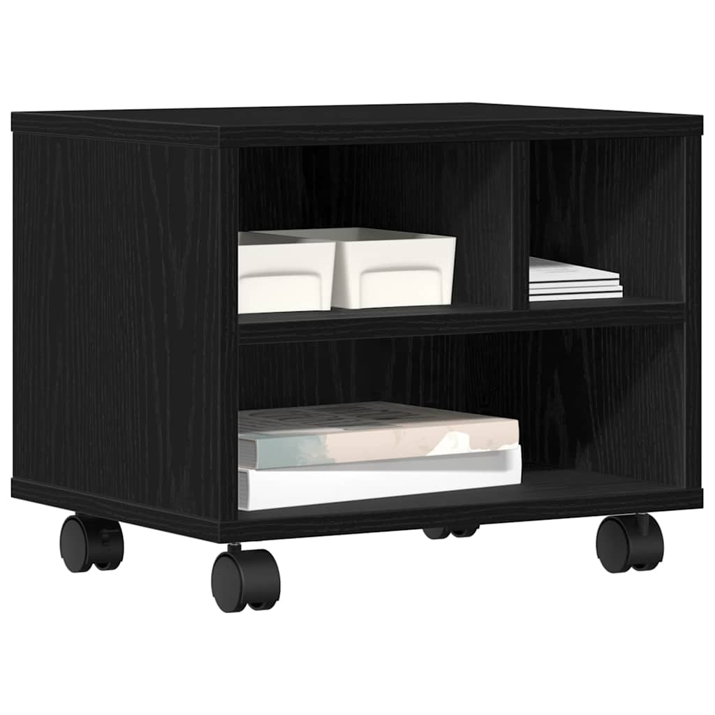 Printerstand Zwart Eiken 41 x 32 x 33.5 cm Bewerkt hout