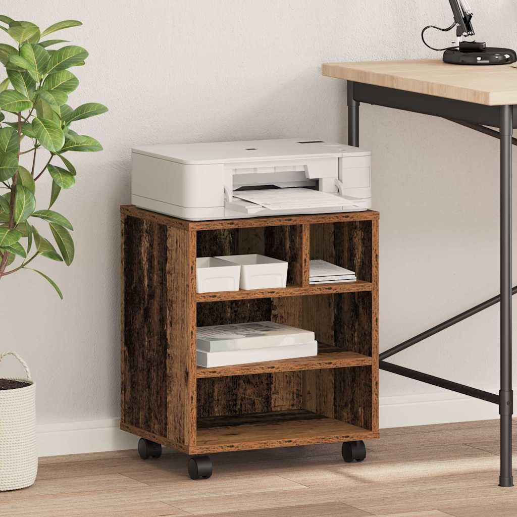 Printerstand met opslag Oud hout 41 x 32 x 48 cm Bewerkt hout