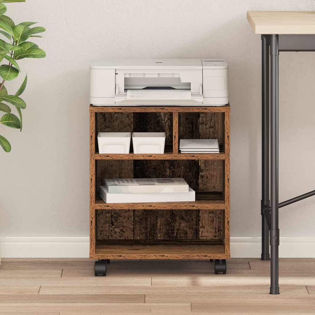 Printerstand met opslag Oud hout 41 x 32 x 48 cm Bewerkt hout