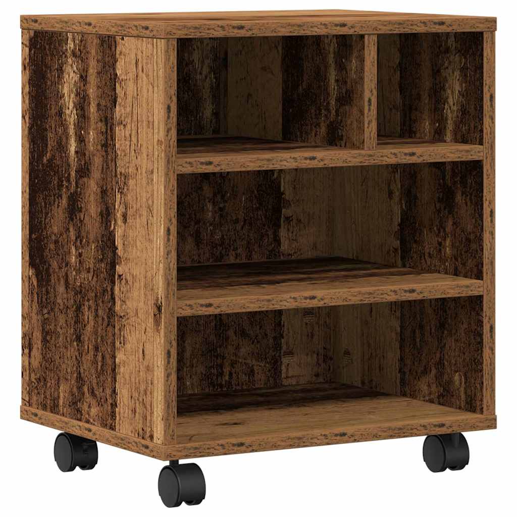 Printerstand met opslag Oud hout 41 x 32 x 48 cm Bewerkt hout