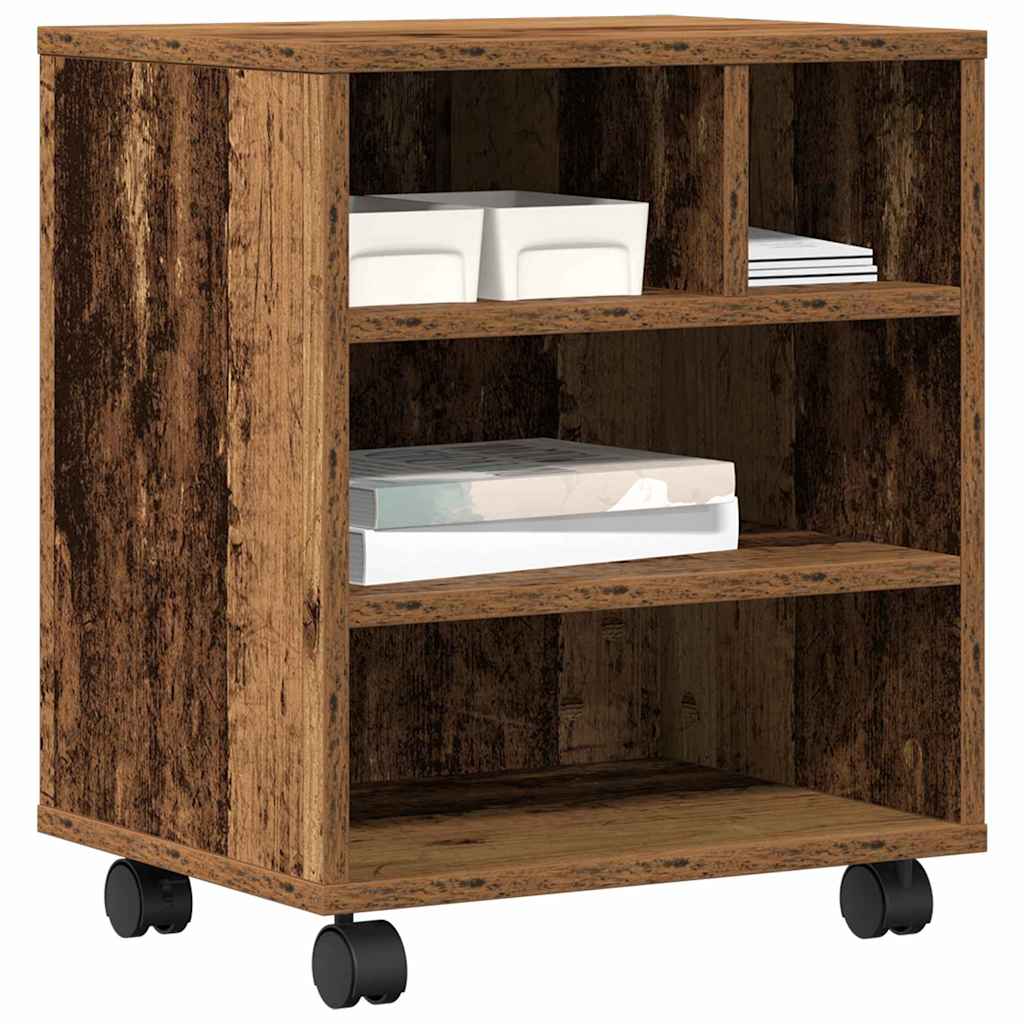 Printerstand met opslag Oud hout 41 x 32 x 48 cm Bewerkt hout