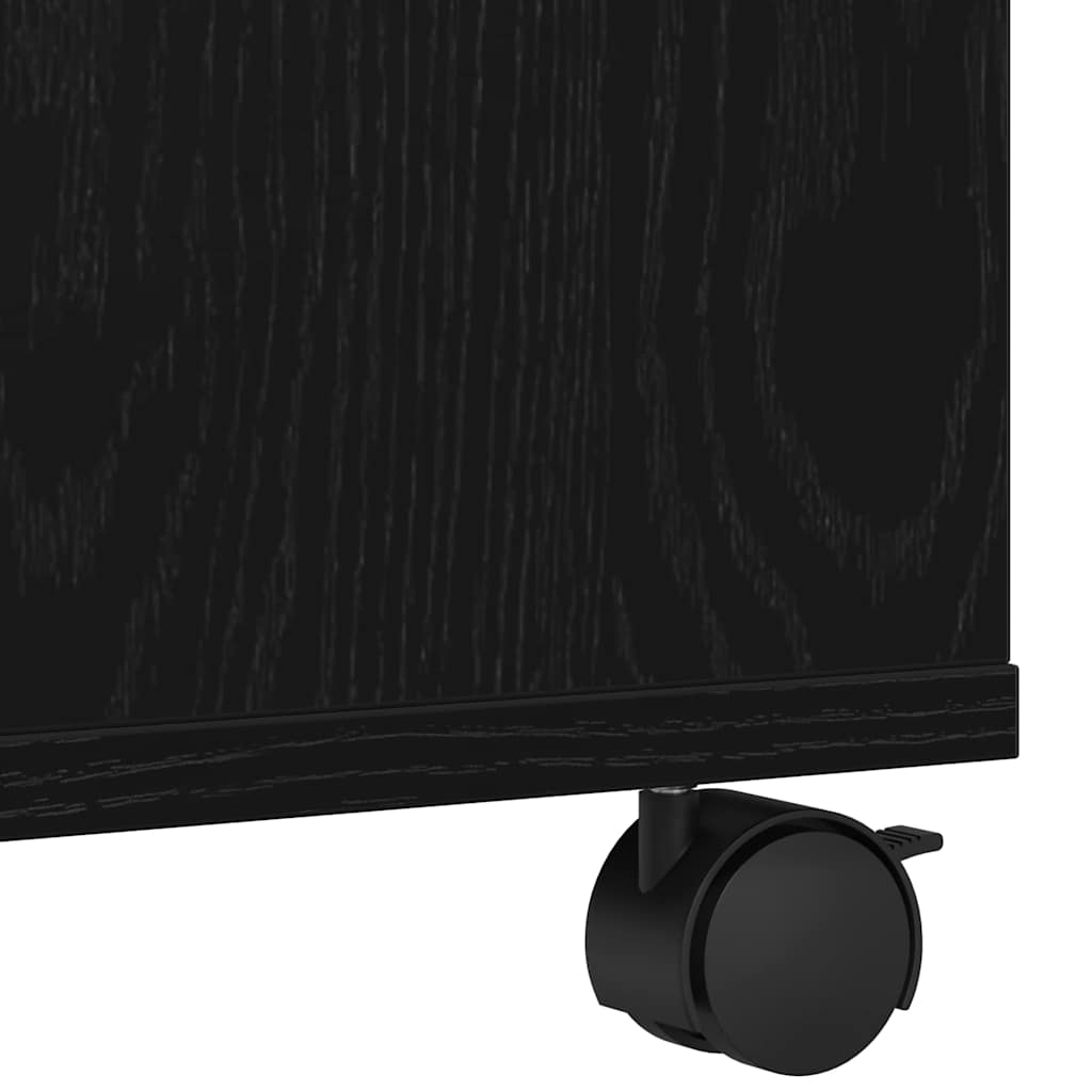 Printerstand Zwart Eiken 41 x 32 x 48 cm Bewerkt hout