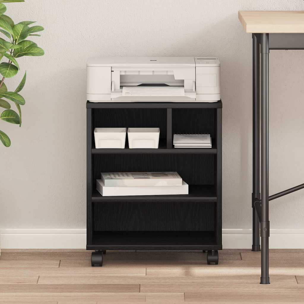 Printerstand Zwart Eiken 41 x 32 x 48 cm Bewerkt hout