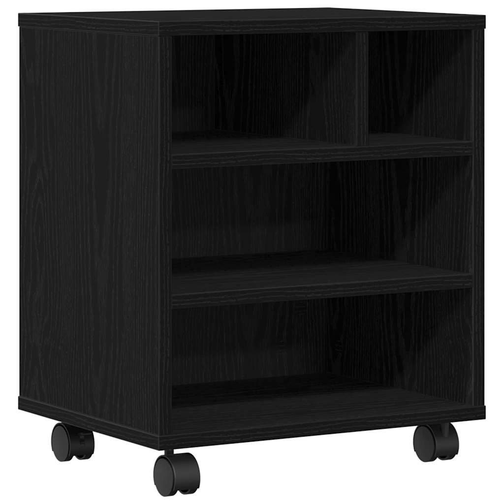 Printerstand Zwart Eiken 41 x 32 x 48 cm Bewerkt hout