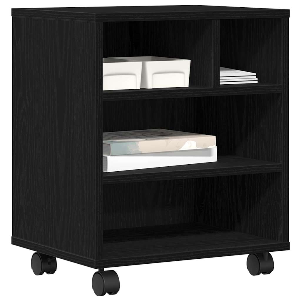 Printerstand Zwart Eiken 41 x 32 x 48 cm Bewerkt hout