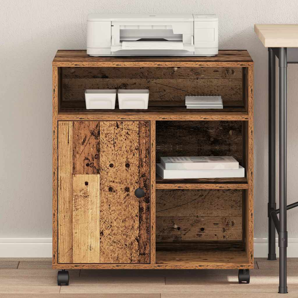 Printerstand met opslag Oud hout 60 x 50 x 67 cm Bewerkt hout