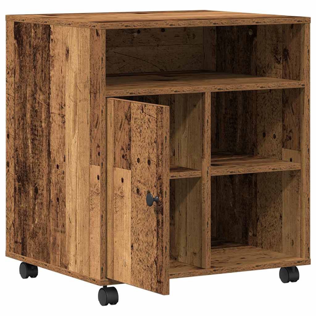 Printerstand met opslag Oud hout 60 x 50 x 67 cm Bewerkt hout