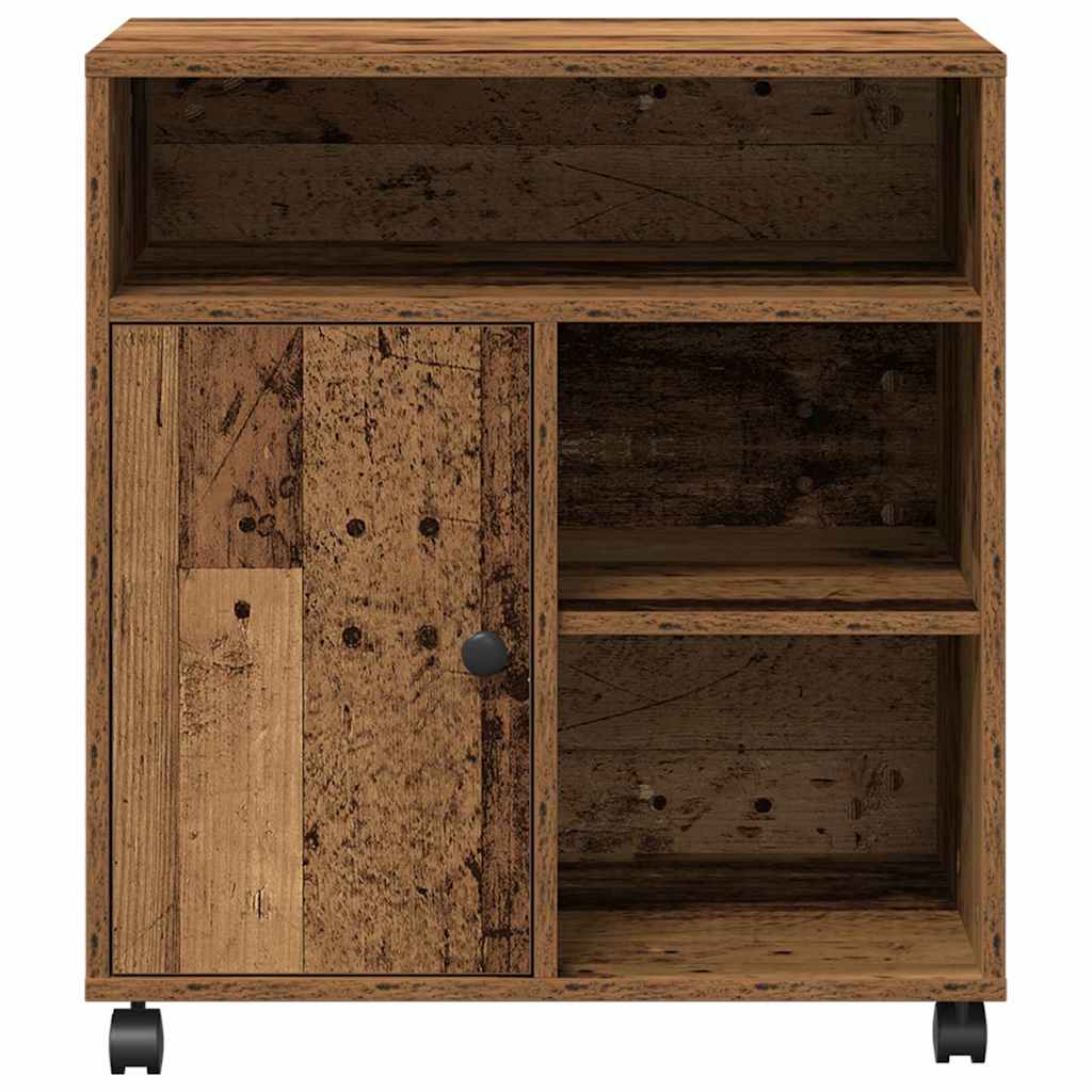 Printerstand met opslag Oud hout 60 x 50 x 67 cm Bewerkt hout