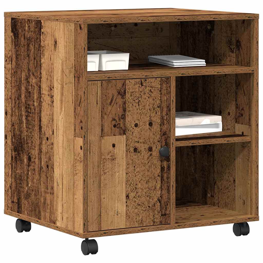 Printerstand met opslag Oud hout 60 x 50 x 67 cm Bewerkt hout