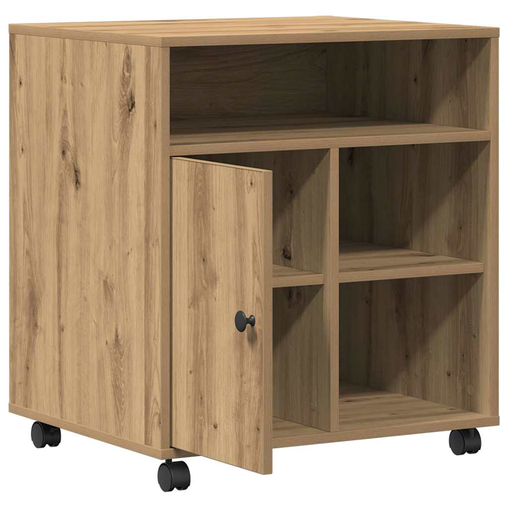 Printerstand met opslag artisanaal eikenkleurig 60 x 50 x 67 cm