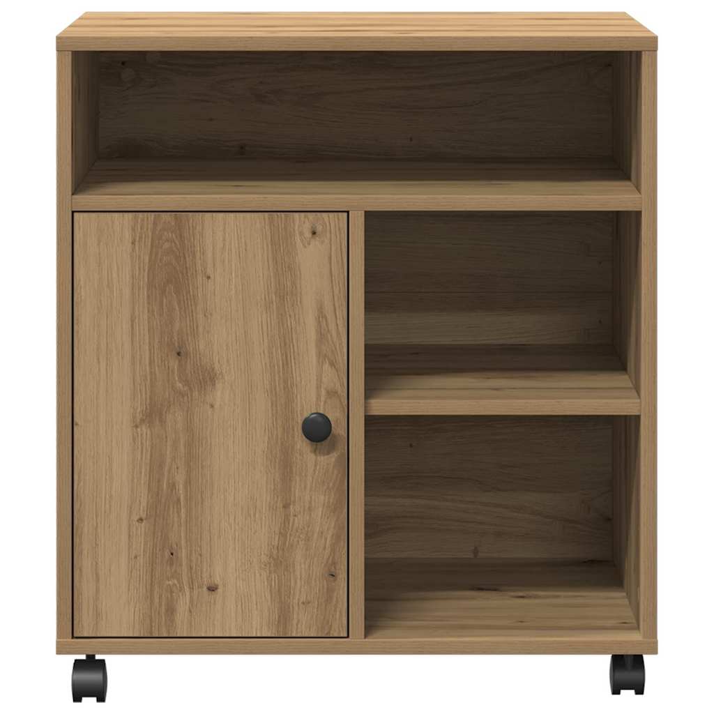 Printerstand met opslag artisanaal eikenkleurig 60 x 50 x 67 cm